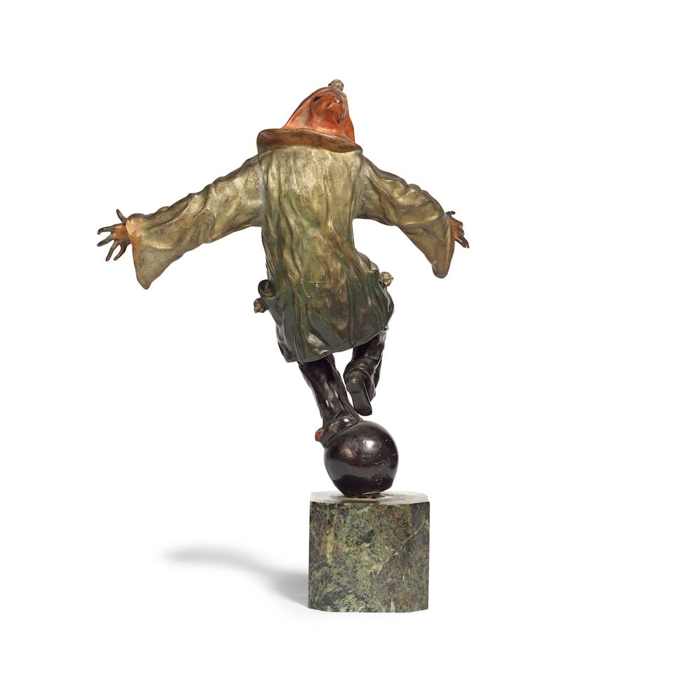 Albert Milani (American, 1892-1977): A cold-painted bronze figure of a Pierrot Circa 1930 - 2