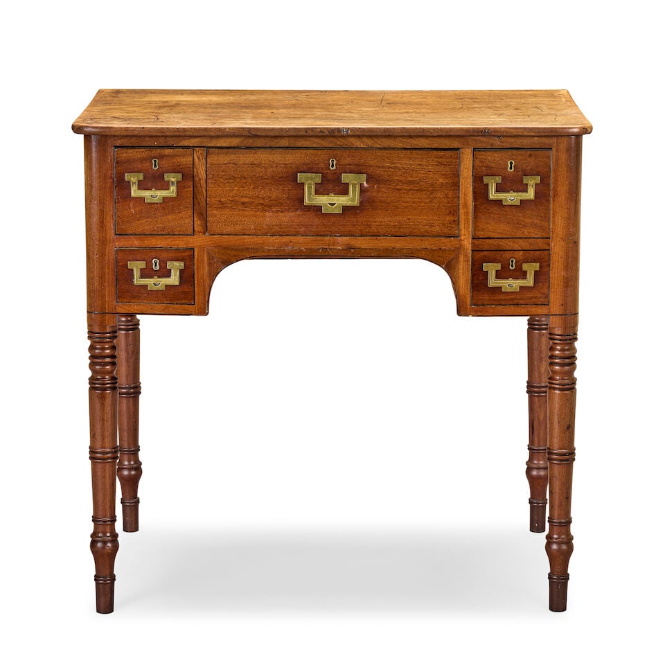 A rare Regency mahogany and ebonised line-inlaid campaign dressing/writing table 1805-1820 (1 of 4)