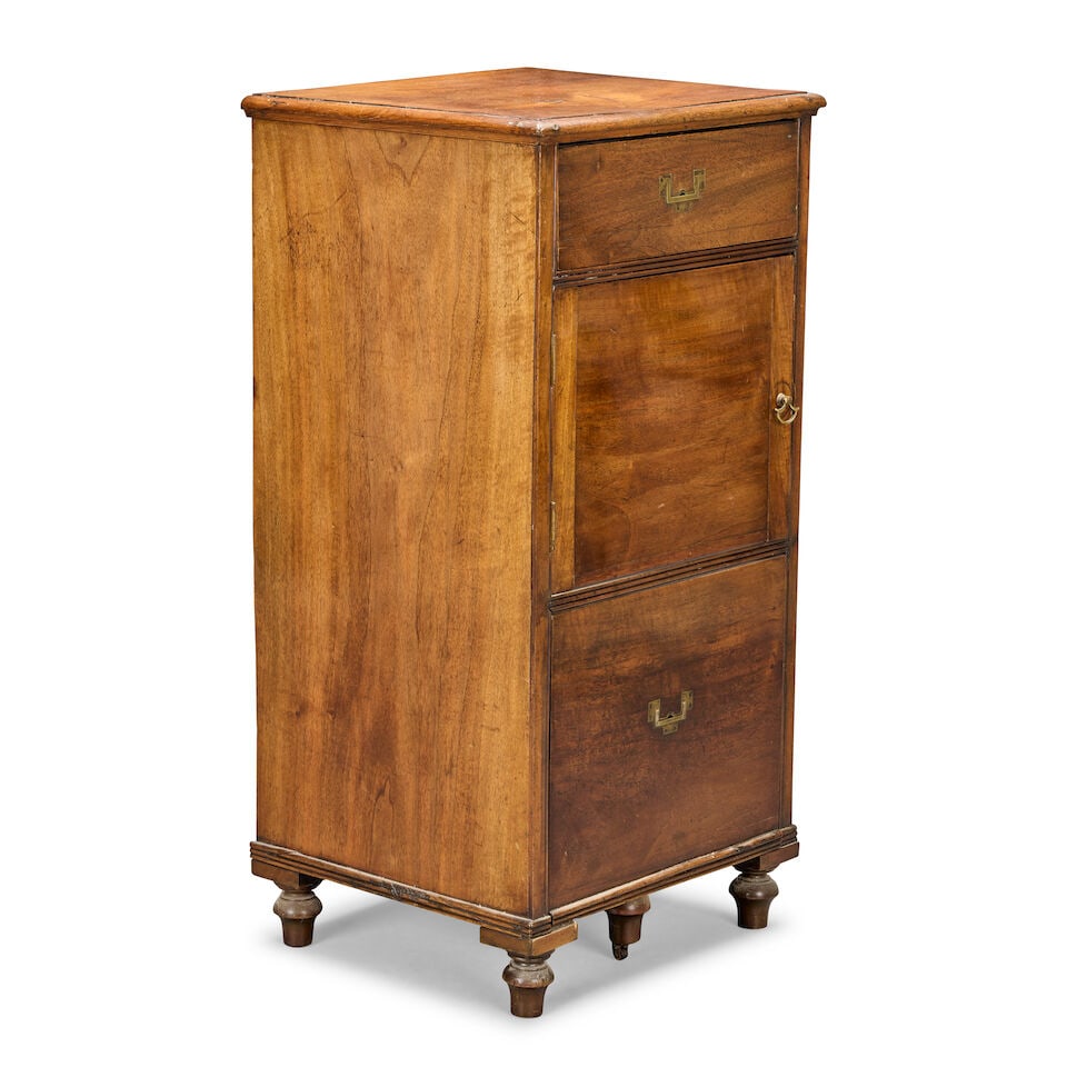 A Victorian walnut bedside or night commode - 2