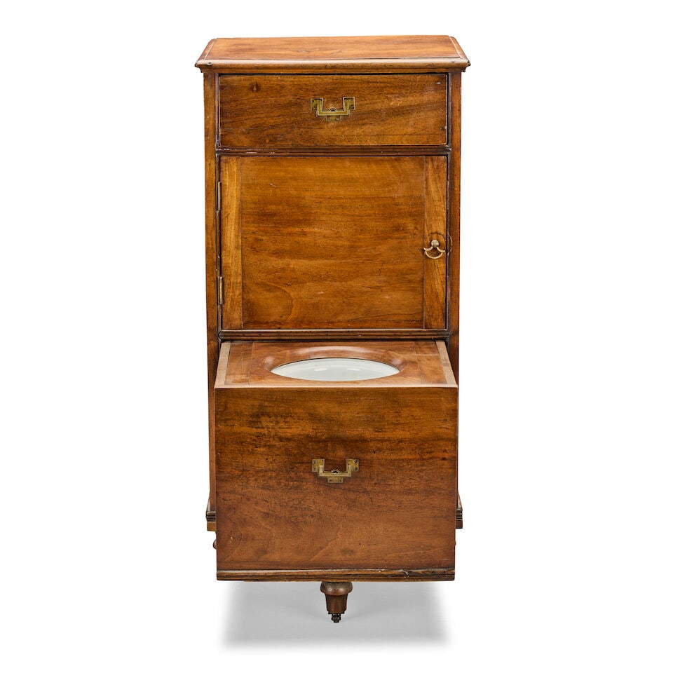 A Victorian walnut bedside or night commode - 4