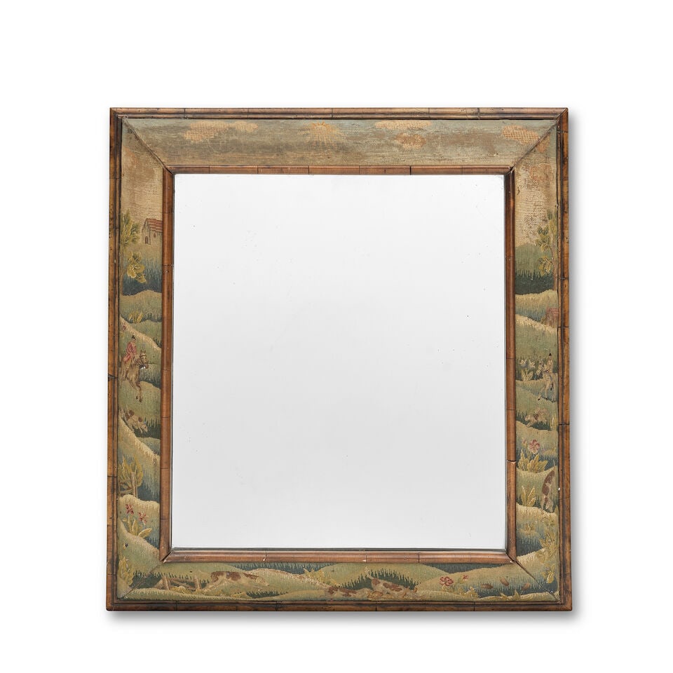 A walnut and needlework mirror In the William and Mary style - 2