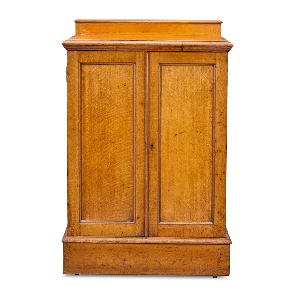 A late Victorian oak collectors cabinet containing a collection of wood specimens - 5