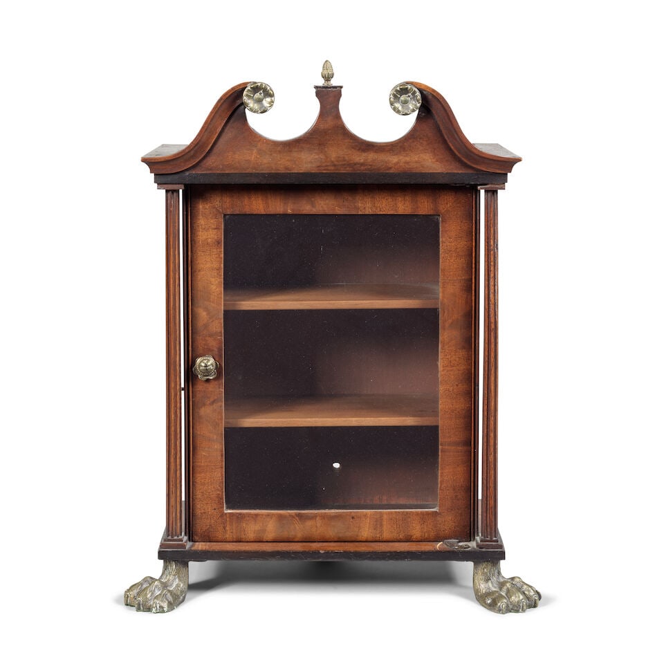 A mahogany and gilt brass mounted miniature display cabinet Late 18th century and later - 3