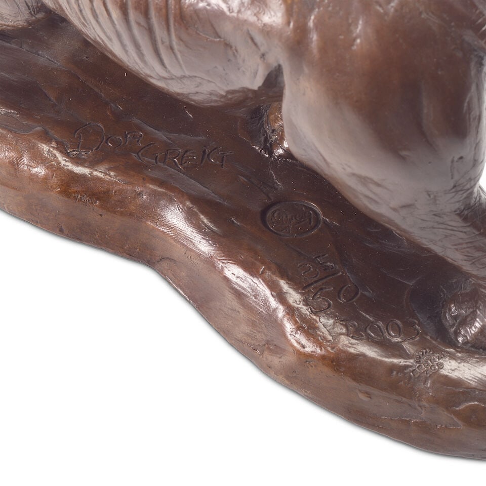 Donald Greig (British, 1916-2009): A patinated bronze of a rhinoceros Signed, numbered and dated - 2