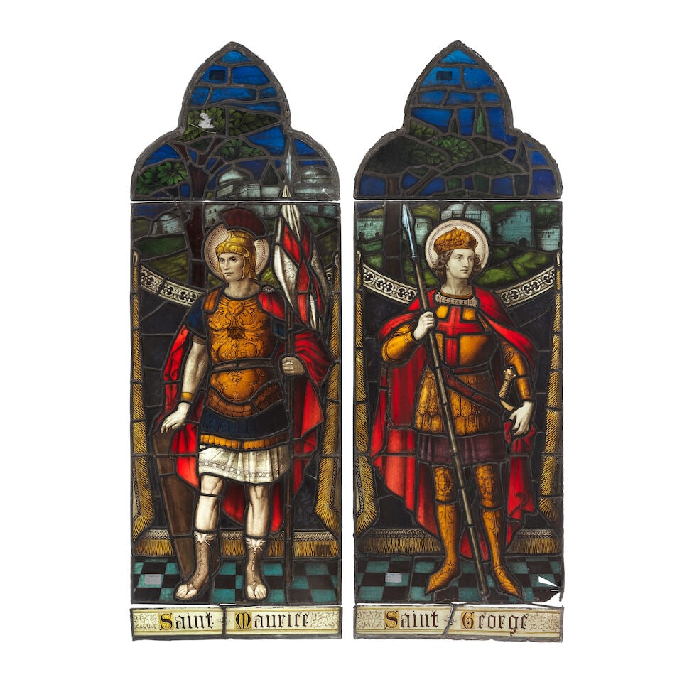 Probably attributable to Henry Holiday (British, 1839-1927): A good collection of four leaded an... - 2