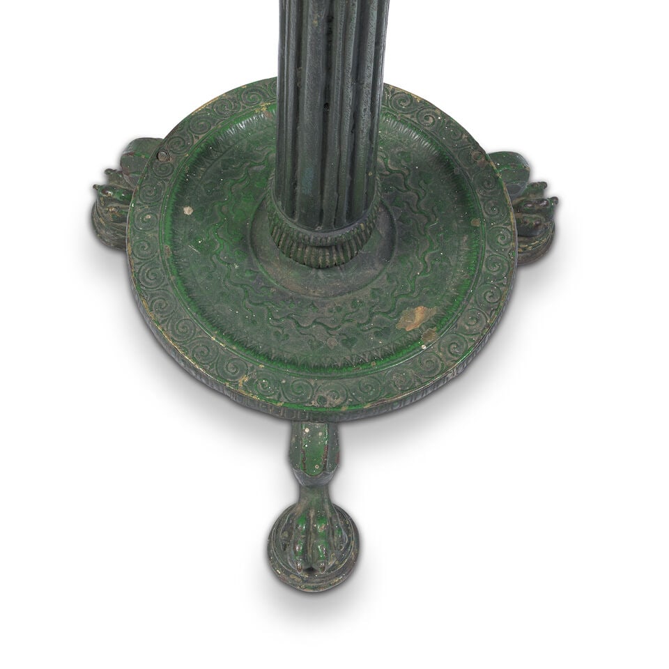 An early 20th century Italian verdigris patinated bronze torchiere or floor standing 'Candé... - 3