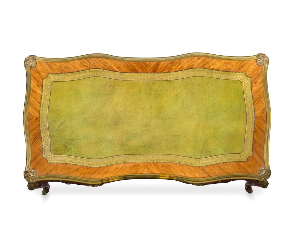 A mid Victorian ormolu mounted kingwood and rosewood bureau plat or writing tableIn the Louis XV... - 2