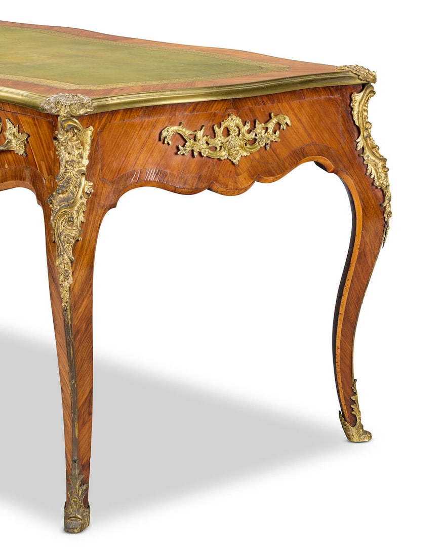 A mid Victorian ormolu mounted kingwood and rosewood bureau plat or writing tableIn the Louis XV... - 3