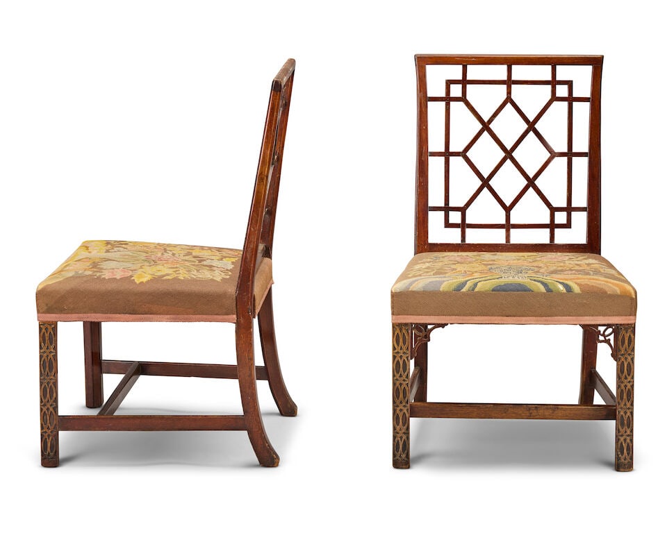 A pair of George III mahogany side chairs (2) - 2