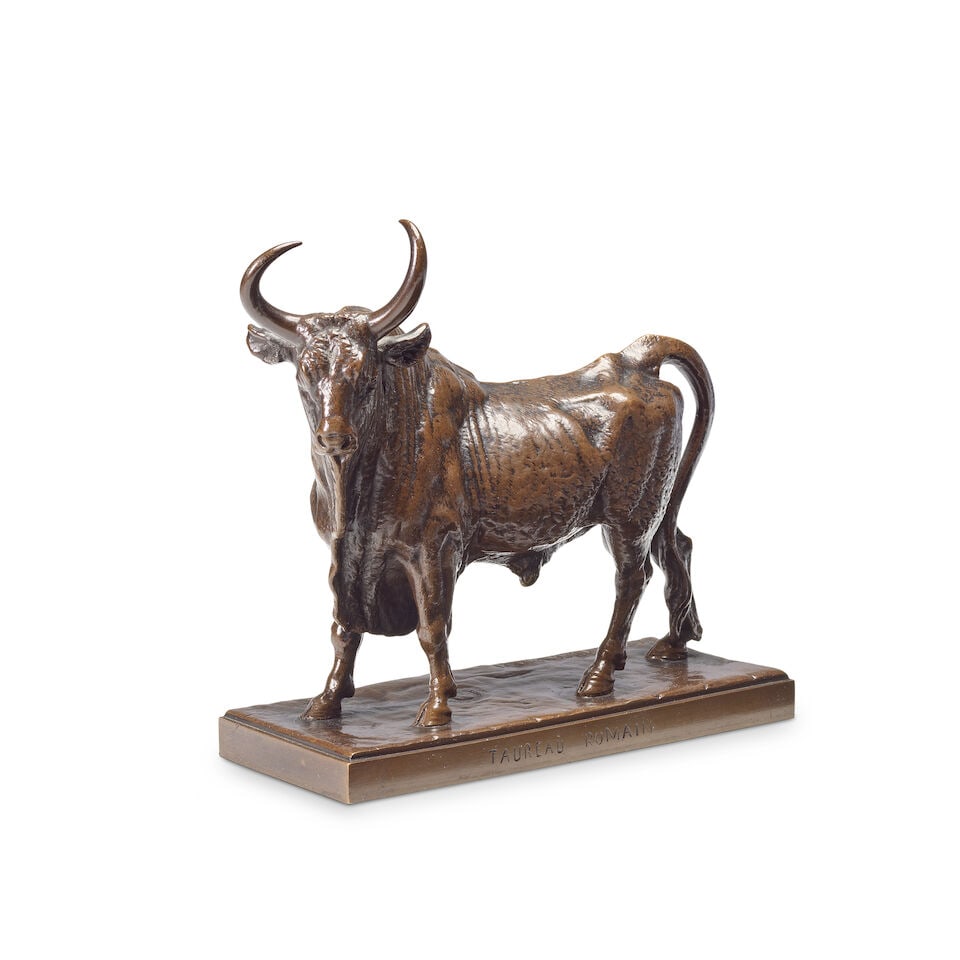 Jean-Baptiste Clesinger (French, 1814-1883): A bronze model of Taureau Romain - 3