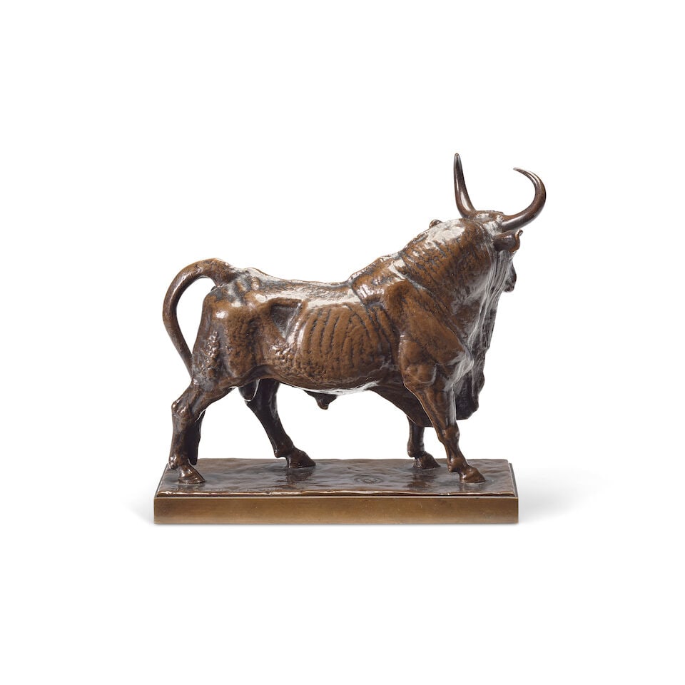 Jean-Baptiste Clesinger (French, 1814-1883): A bronze model of Taureau Romain - 4