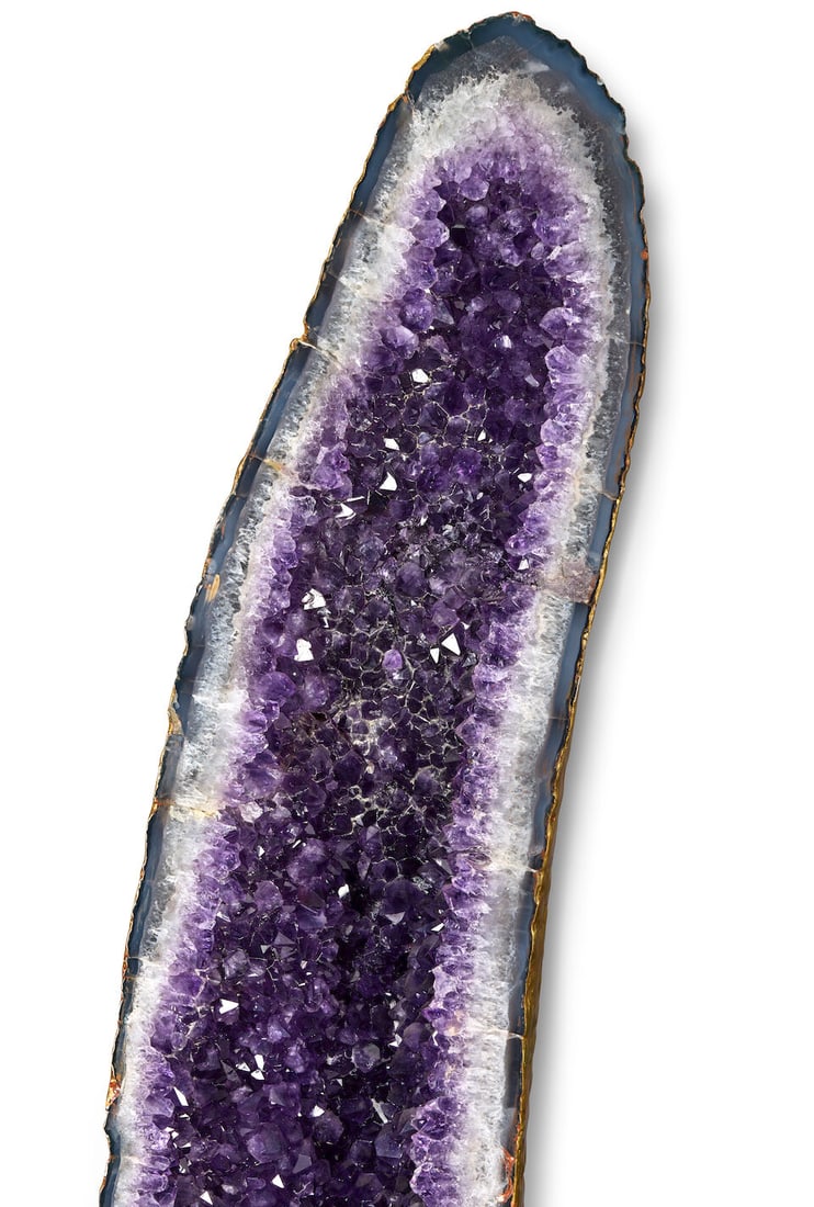 A pair of impressive split amethyst quartz 'cathedral' geodes (2) - 4