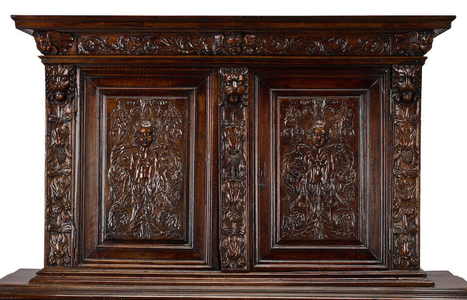 A French walnut meuble a deux corps Parts probably 17th century, with some restorations as well ... - 5