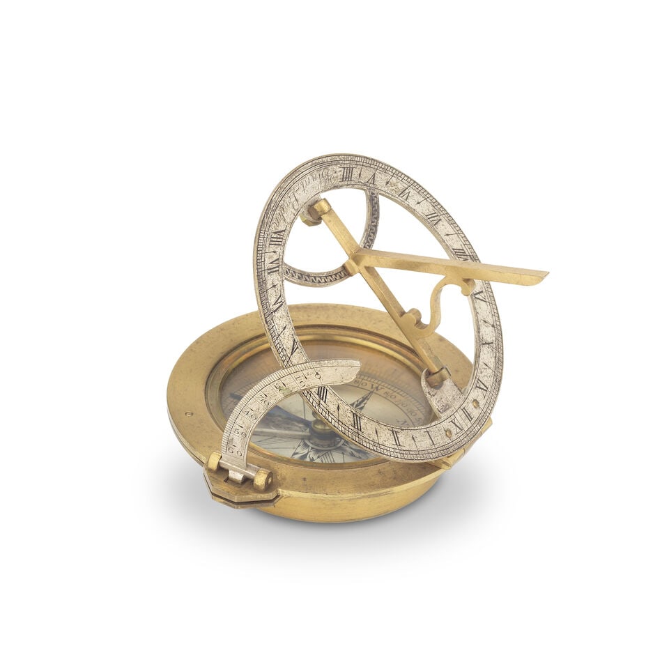 A Blunt brass universal equinoctial dial, English, early 19th century, - 3