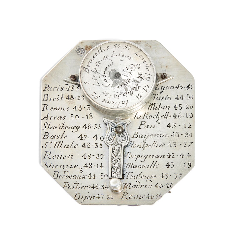 A silver Butterfield dial, French, early 18th century, - 2