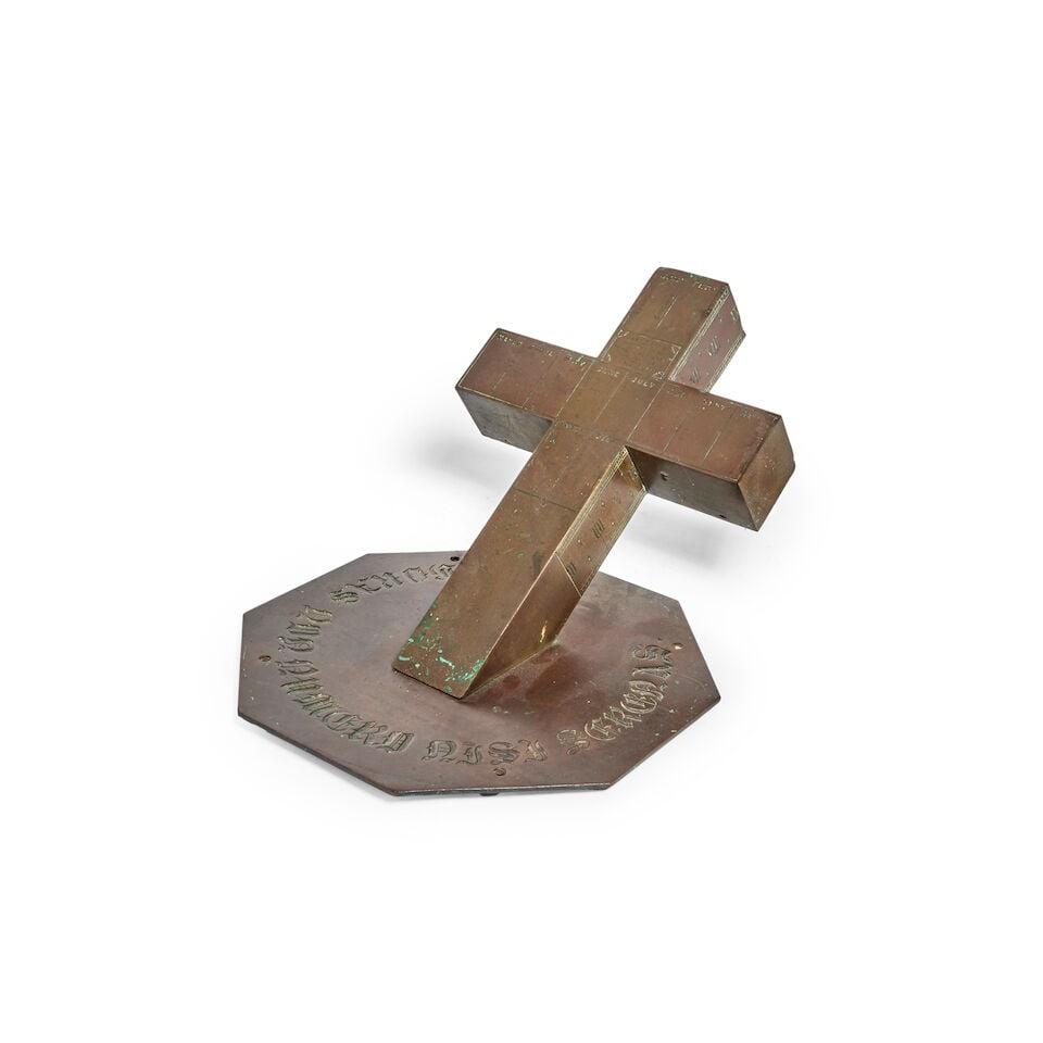 A L Casella brass Cruciform dial, English, circa 1870, - 2