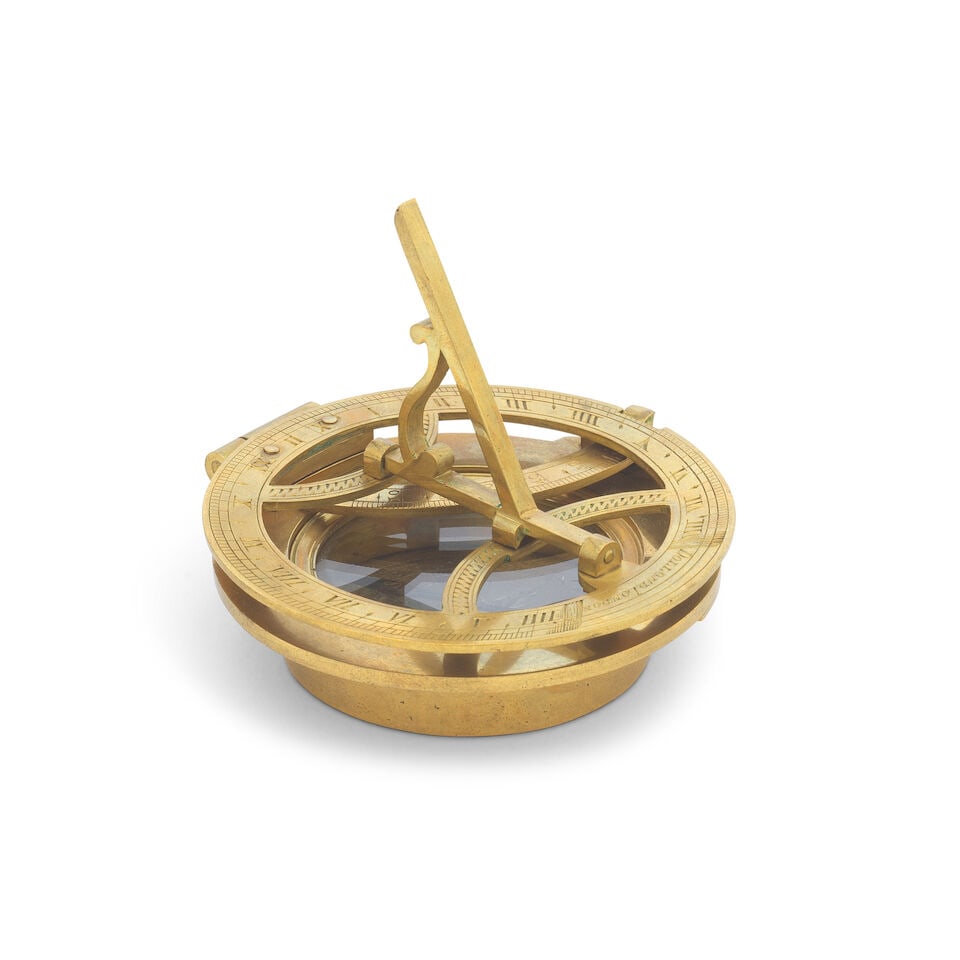 A small Dollond brass universal equinoctial dial, English, early 19th century, - 4