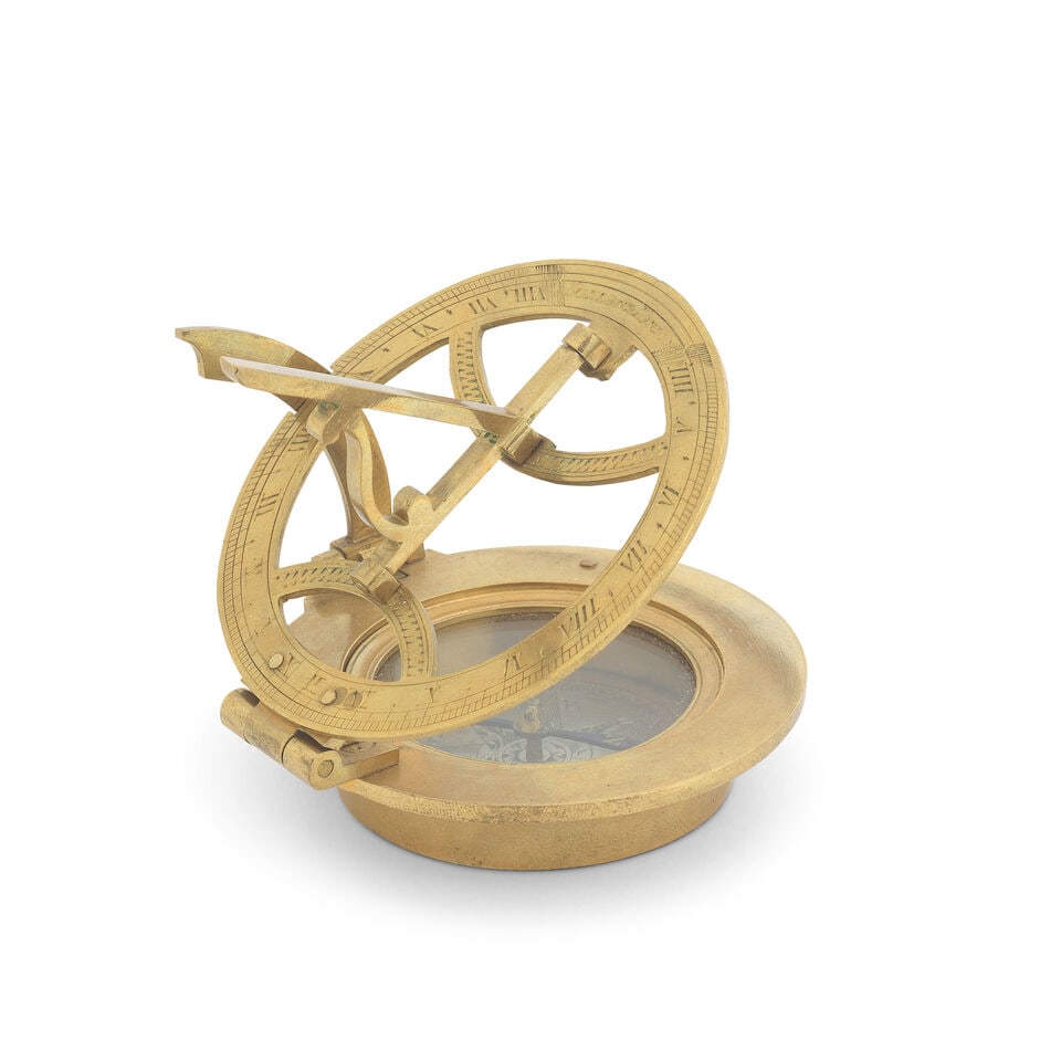 A small Dollond brass universal equinoctial dial, English, early 19th century, - 5