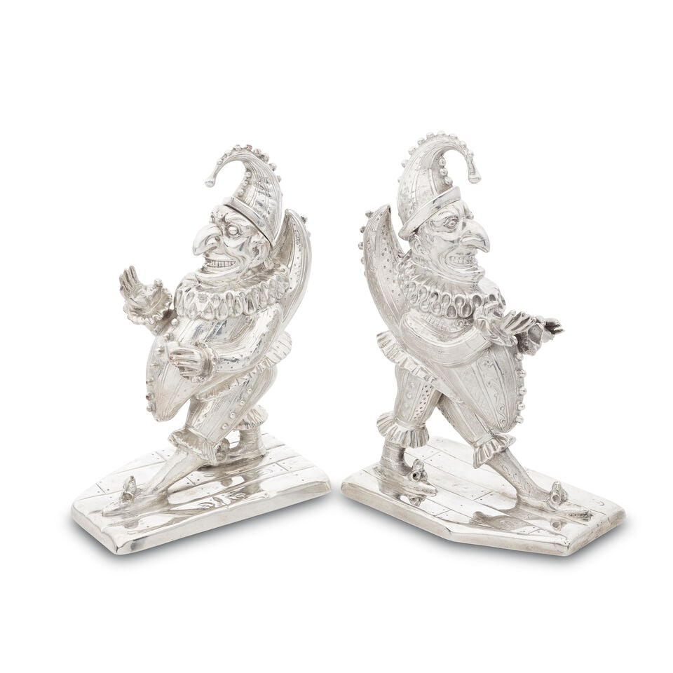 Two Victorian silver novelty 'Mr Punch' desk set Charles Thomas Fox & George Fox, London 1844 an... - 2