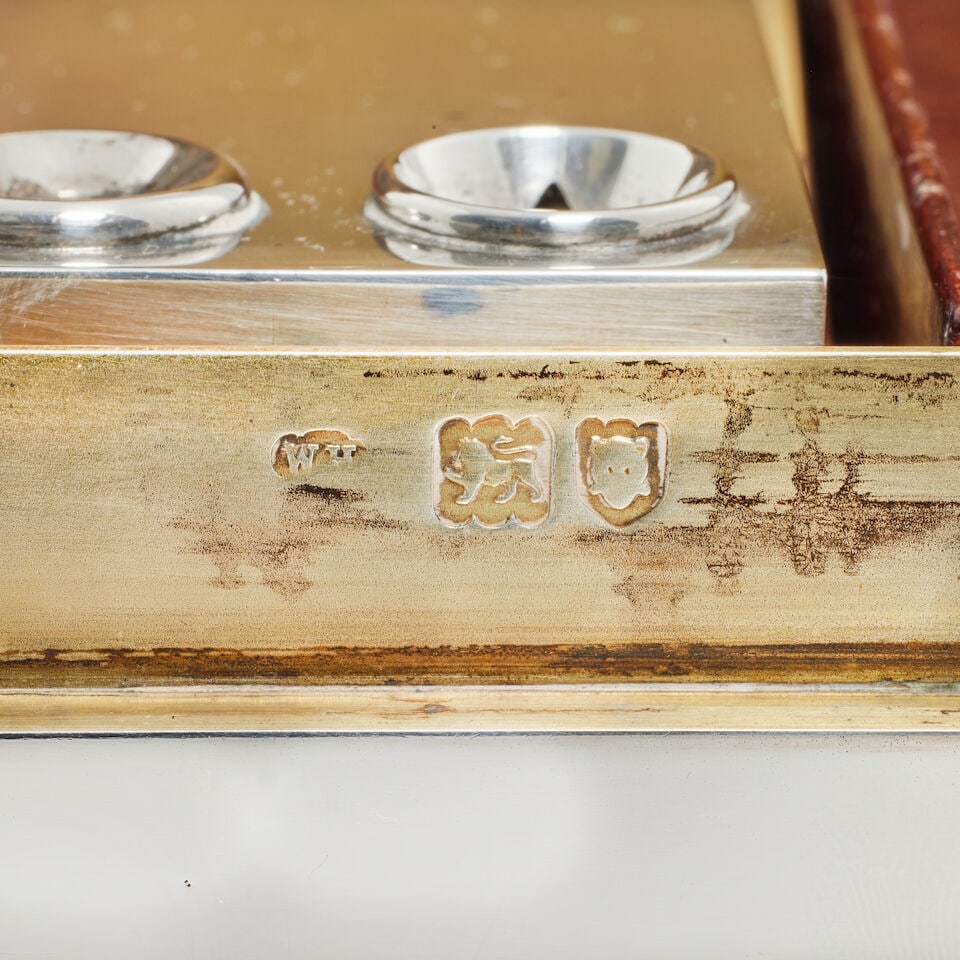 An Edwardian large silver two-handled cigar and cigarette box, fitted with lighter, cutter and a... - 2