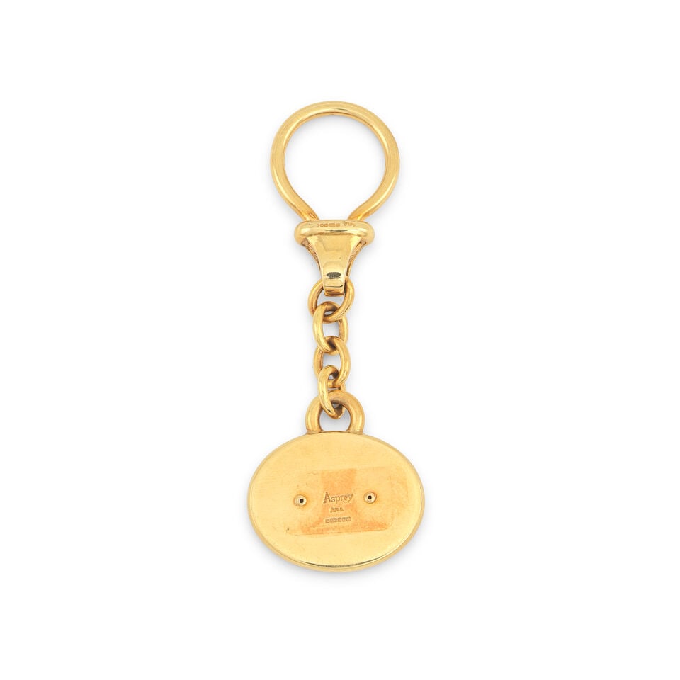 ASPREY: An 18 carat gold key chain and charm Asprey, Birmingham 1996 - 3