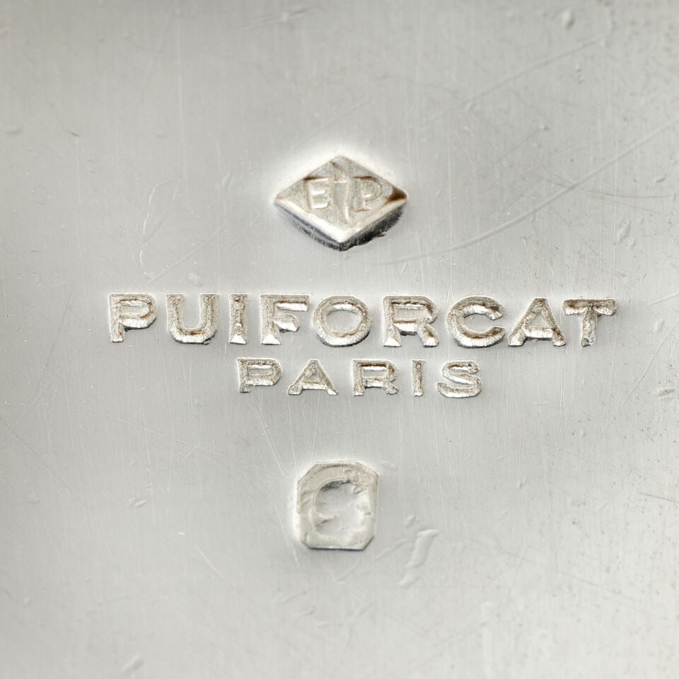 PUIFORCAT: a French silver four-piece tea service stamped with 1st standard Minerva head, incuse... - 2