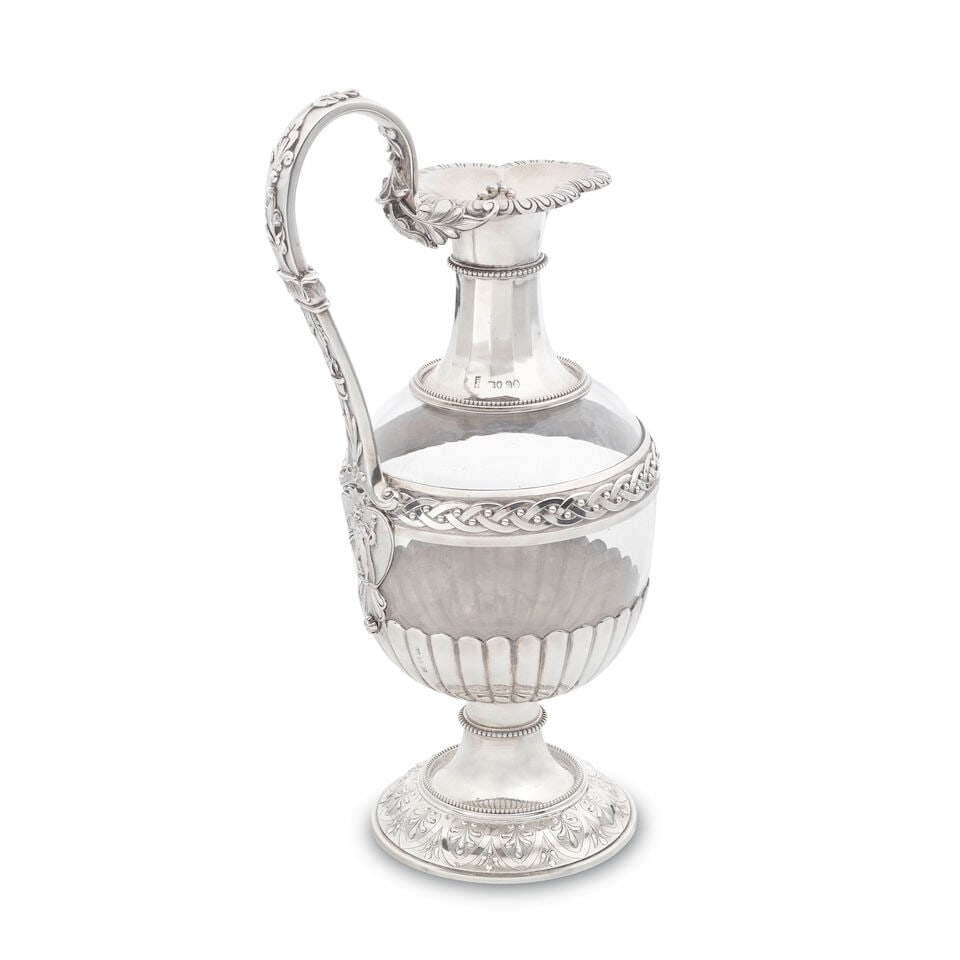 A Victorian silver-mounted claret jug Robert Hennell III, London 1862 - 2