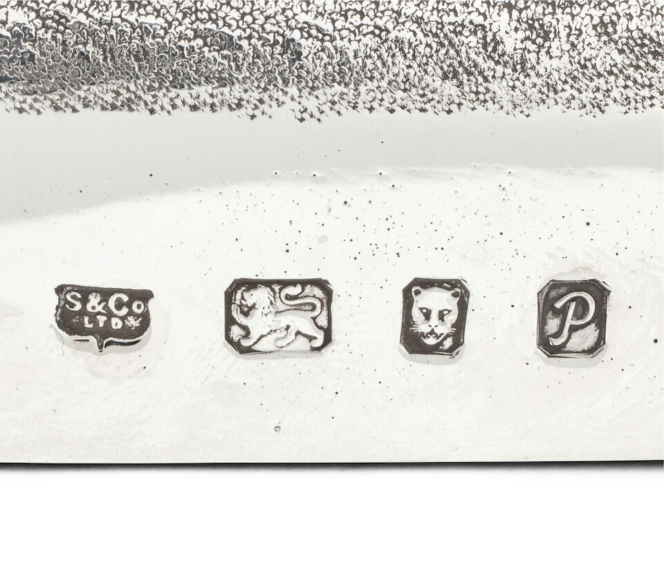 A large silver-mounted and wood fish platter Searle & Co Ltd, London 1989 - 2