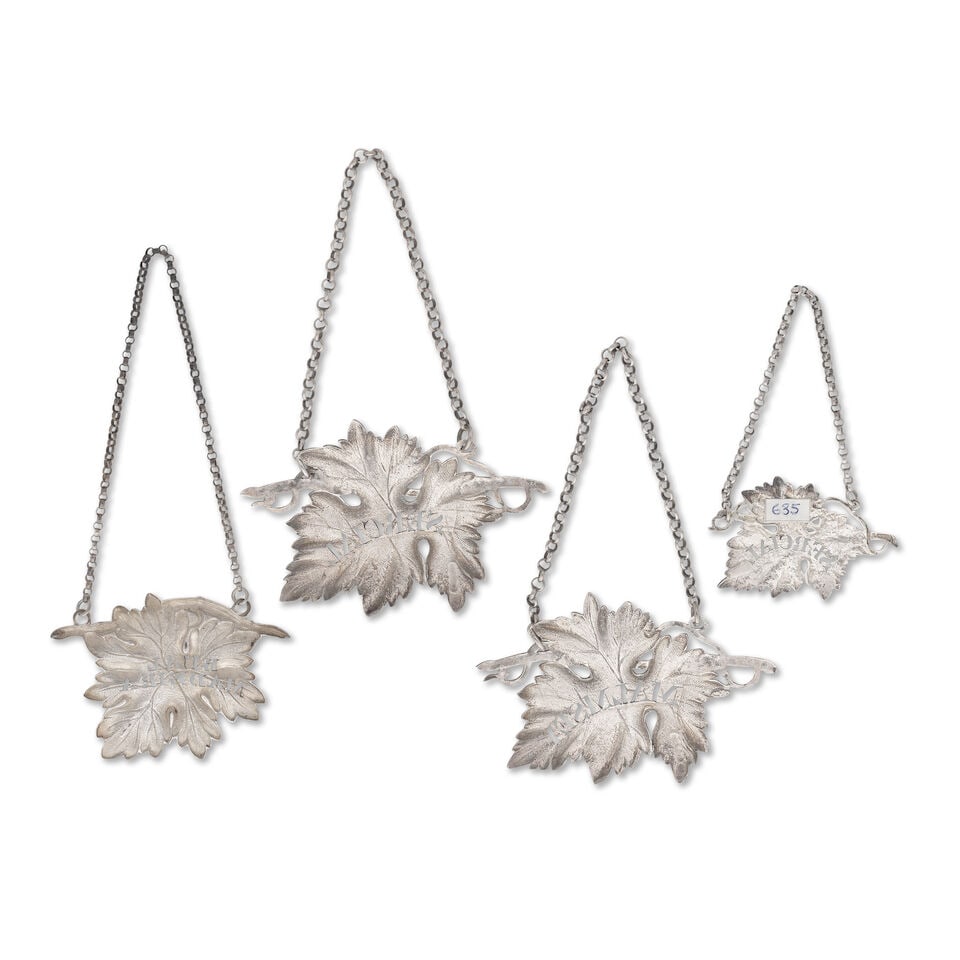 A collection of thirteen silver vine leaf MADEIRA labels and other alternative titles various ma... - 4