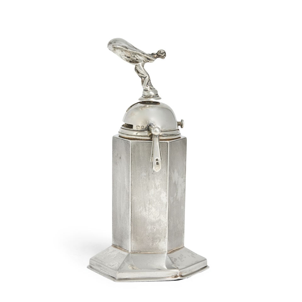 A silver novelty Rolls Royce presentation desk lighter Saunders, Shepherd & Co Ltd, London 1934,... - 3