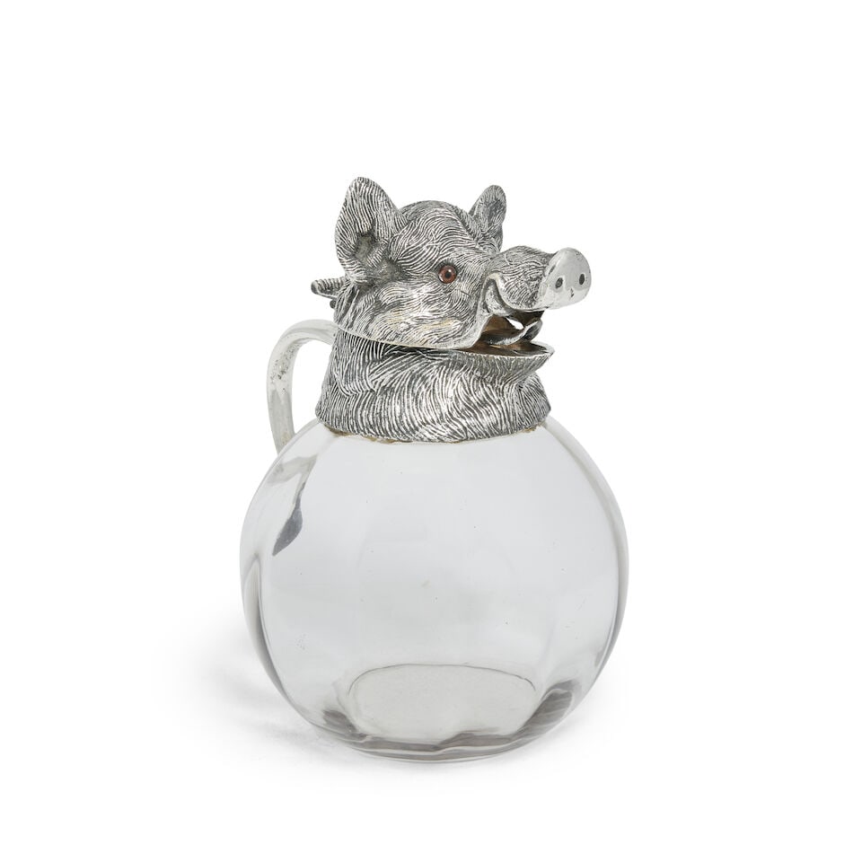 A modern plated and glass pitcher unmarked - 2