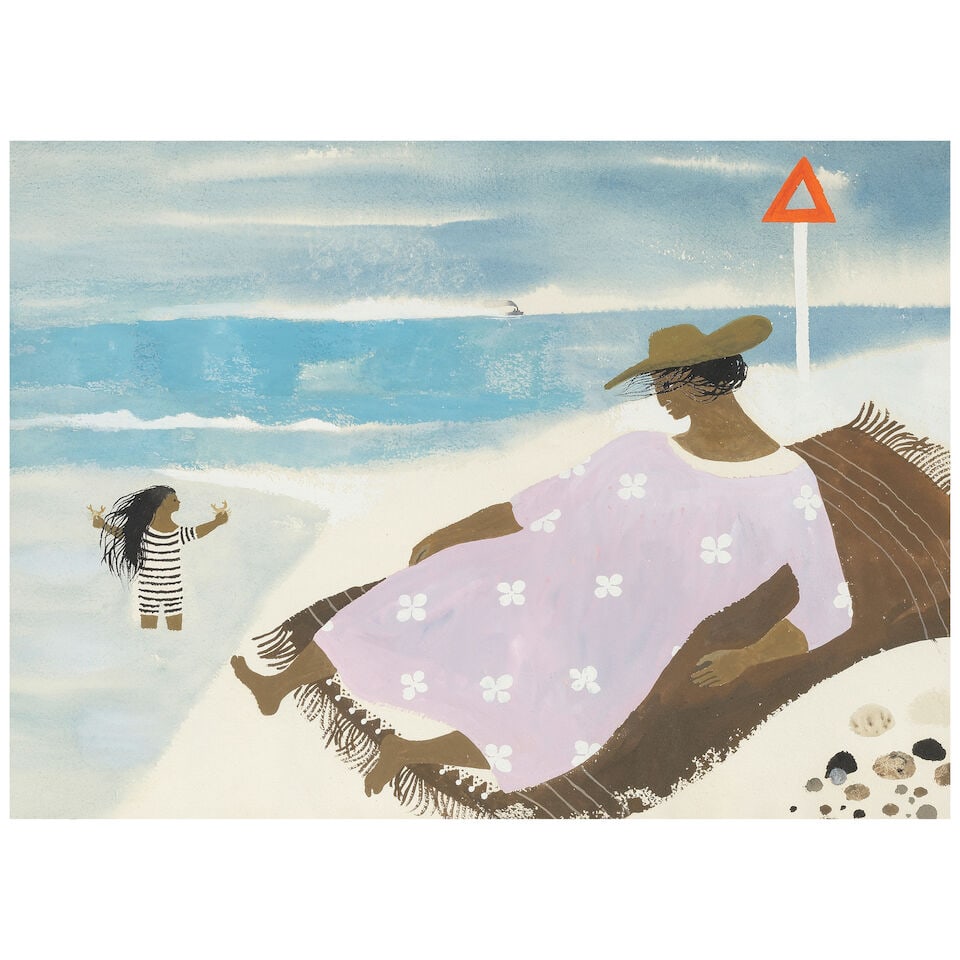 Mary Fedden R.A. (British, 1915-2012) Mother and Child: Mary Fedden R.A. (British, 1915-2012) Mother and Child signed and dated 'Fedden 1988' (lower left) watercolour and gouache on paper 55 x 74.5cm (21 5/8 x 29 5/16in). Footnotes: Provenance With Manor H