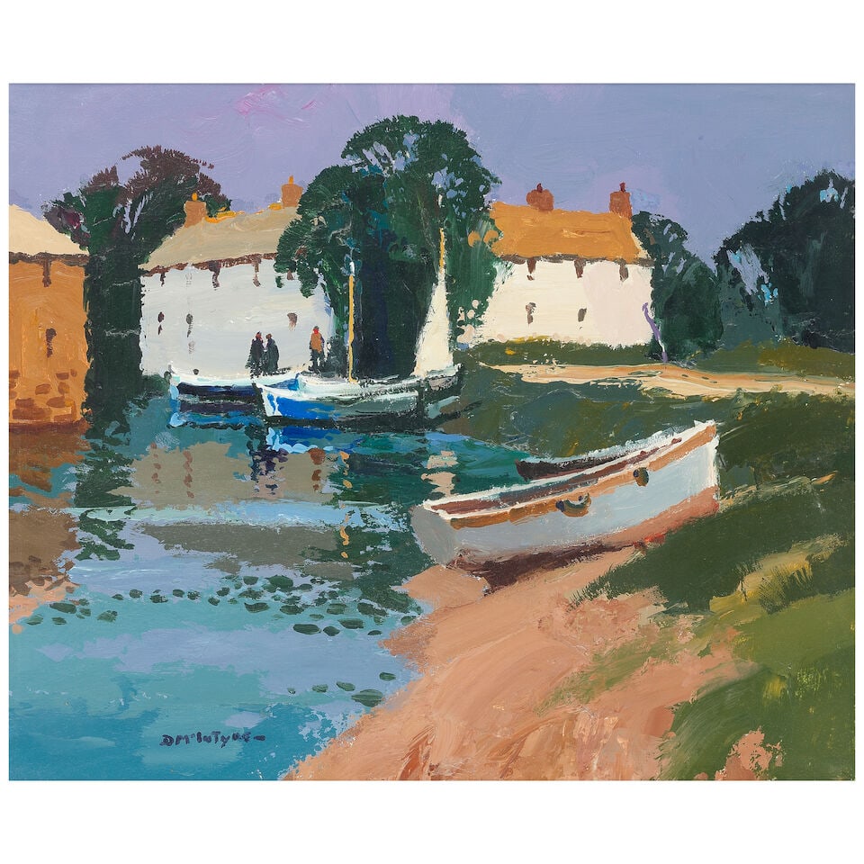 Donald McIntyre (British, 1923-2009) Mill Stream: Donald McIntyre (British, 1923-2009) Mill Stream signed 'DMcINTYRE-' (lower left) acrylic on board 51 x 61cm (20 1/16 x 24in). Footnotes: Provenance With Manor House Gallery, Cheltenham, where