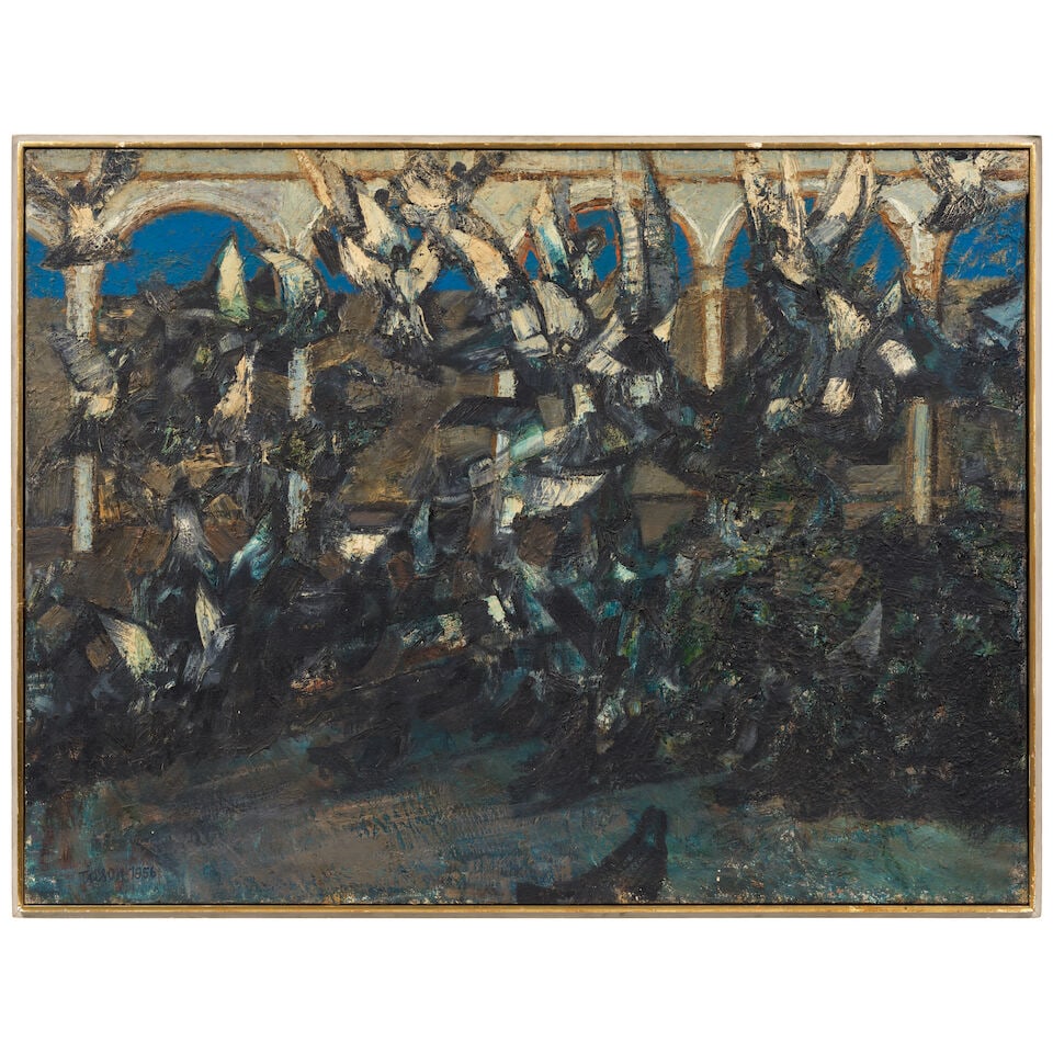 Joe Tilson R.A. (British, 1928-2023) Pigeons, Piazza San Marco (1 of 3)