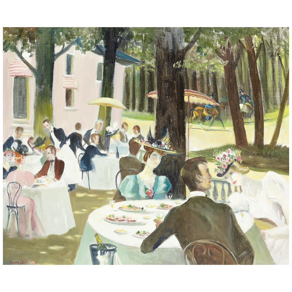 Doris Clare Zinkeisen (British, 1897-1991) Pavillon Dauphine, Bois de Boulogne (1 of 3)