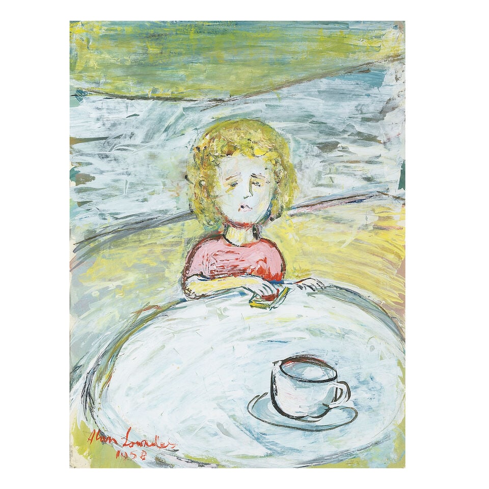 Alan Lowndes (British, 1921-1978) Child at a Table: Alan Lowndes (British, 1921-1978) Child at a Table signed and dated 'Alan Lowndes/1958' (lower left) gouache on paper 45.5 x 34.5cm (17 15/16 x 13 9/16in). Footnotes: Provenance With Crane Kalman,