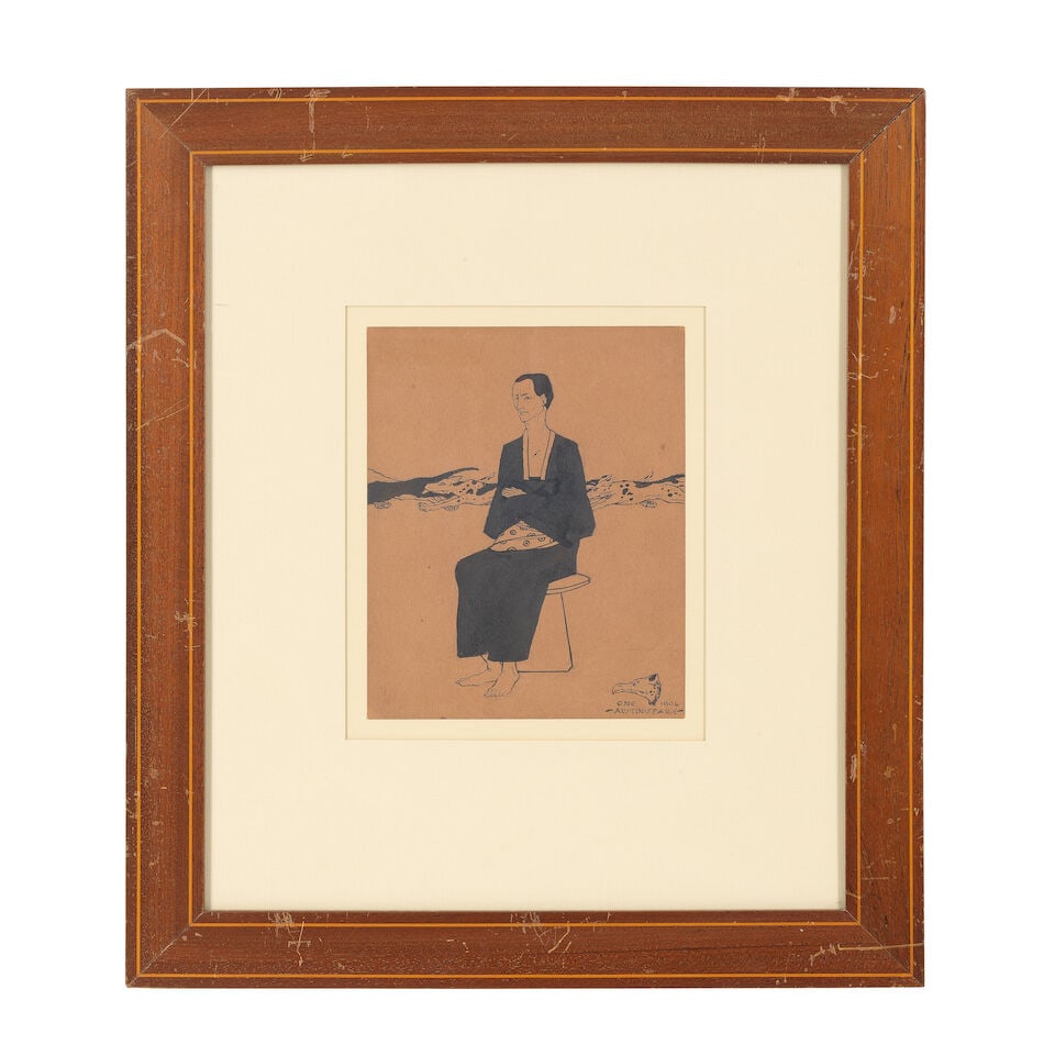 Austin Osman Spare (British, 1886-1956) Seated Figure with Running Dogs - 2