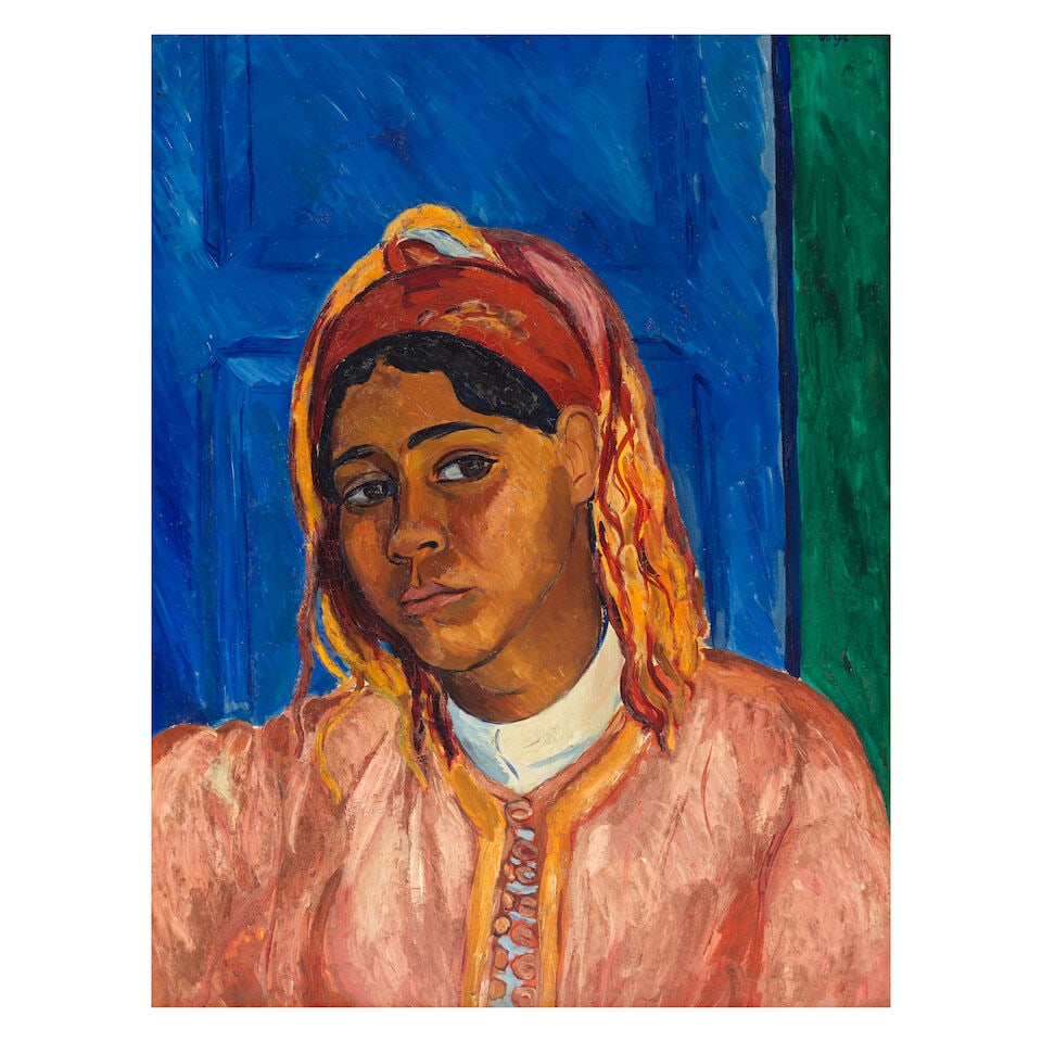 Edward Wolfe (South African/British, 1897-1982) Aisha at the Kasbah: Edward Wolfe (South African/British, 1897-1982) Aisha at the Kasbah signed 'Wolfe' (upper right) oil on canvas 59.5 x 46.5cm (23 7/16 x 18 5/16in). Footnotes: Provenance The Artist, from whom