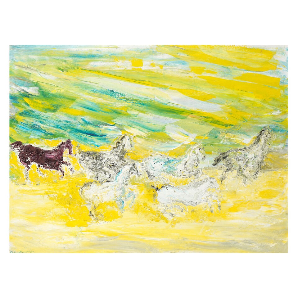Declan O'Connor (Irish, born 1957) Galloping Horses (1 of 3)