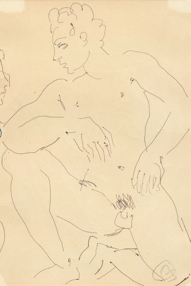 Duncan Grant (British, 1885-1978) A Pair of Seated Male Nudes each 13.5 x 9cm (5 5/16 x 3 9/16in... - 2