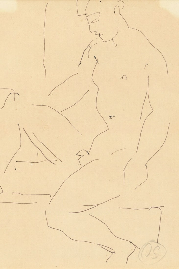 Duncan Grant (British, 1885-1978) A Pair of Seated Male Nudes each 13.5 x 9cm (5 5/16 x 3 9/16in... - 3