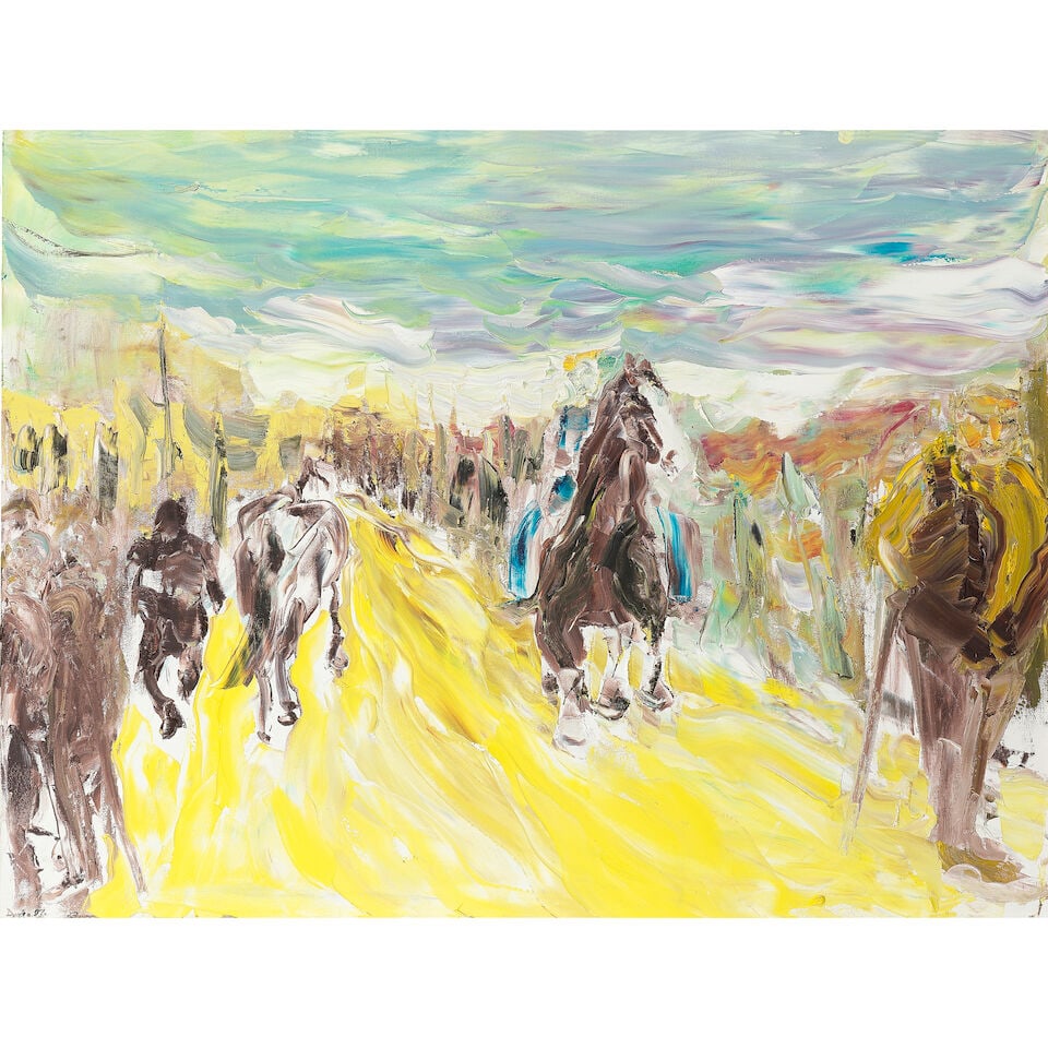 Declan O'Connor (Irish, born 1957) Horses on a Path (1 of 3)