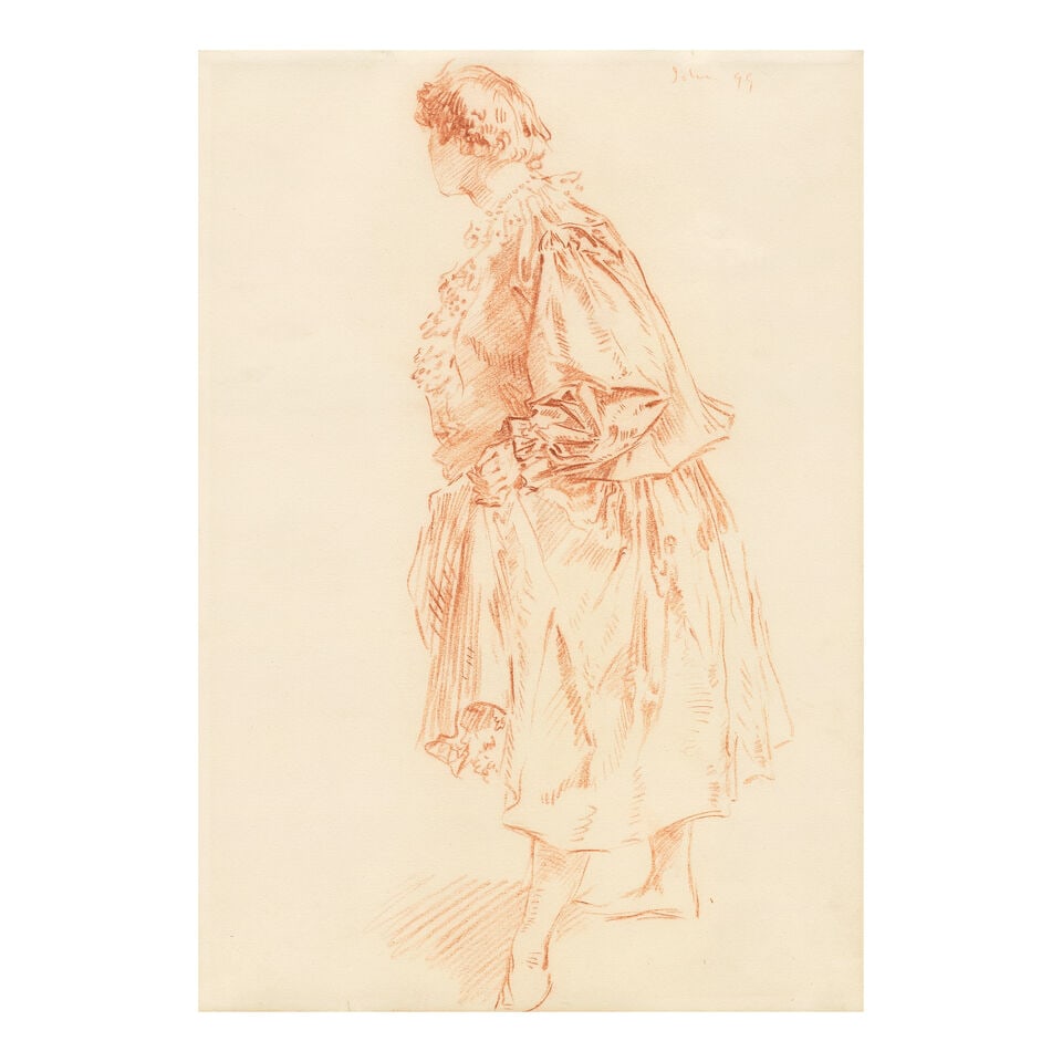 Augustus Edwin John O.M., R.A. (British, 1878-1961) Study of a Woman in 18th Century Attire (1 of 3)