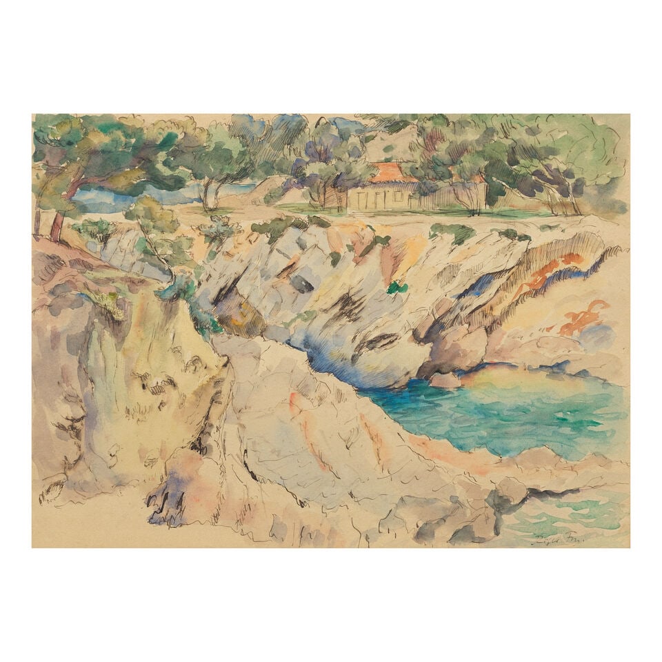 Roger Fry (British, 1866-1934) Cap Brun: Roger Fry (British, 1866-1934) Cap Brun signed 'Roger Fry.' (lower right) watercolour and pen and ink on paper 22.5 x 31cm (8 7/8 x 12 3/16in). Footnotes: Provenance With The Redfern Gallery, London,