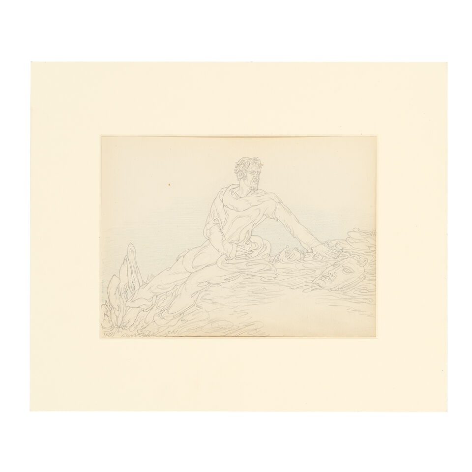 Austin Osman Spare (British, 1886-1956) Seated Bearded Man from Satyros Dux (unframed) (Executed... - 2