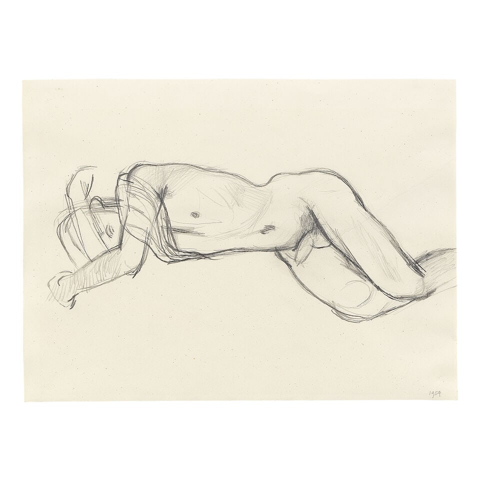 Keith Vaughan (British, 1912-1977) Boy Sleeping: Keith Vaughan (British, 1912-1977) Boy Sleeping dated '1954' (lower right) pencil on paper 20.5 x 27.5cm (8 1/16 x 10 13/16in). Footnotes: Provenance The Estate of the Artist With St Jude's Gallery, L