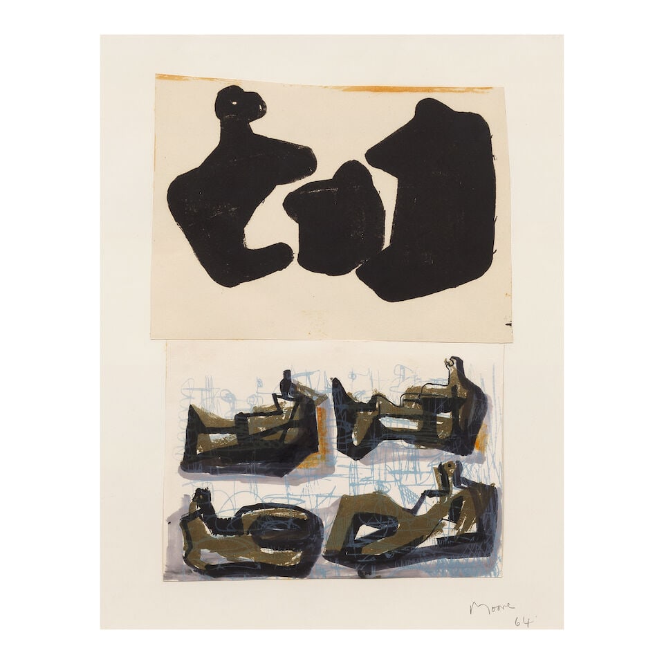 Henry Moore O.M., C.H. (British, 1898-1986) Five Reclining Figures (1 of 3)