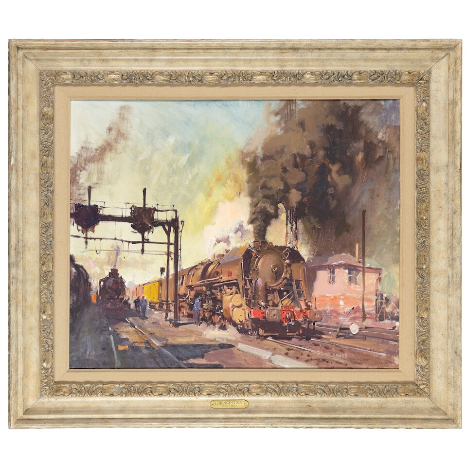 Terence Cuneo (British, 1907-1996) Trains in the Yard - 2