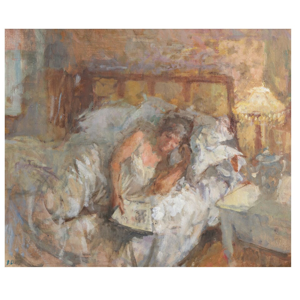 Bernard Dunstan R.A., R.W.A., N.E.A.C., H.P.S. (British, 1920-2017) The Crossword Puzzle (1 of 3)