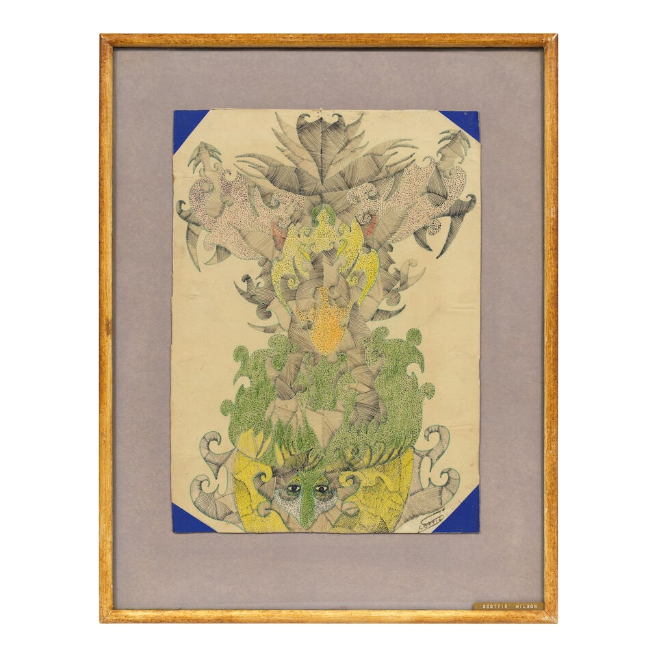 Scottie Wilson R.S.A., R.S.W. (British, 1889-1972) A Pair of Abstract Compositions each 38 x 27.... - 4